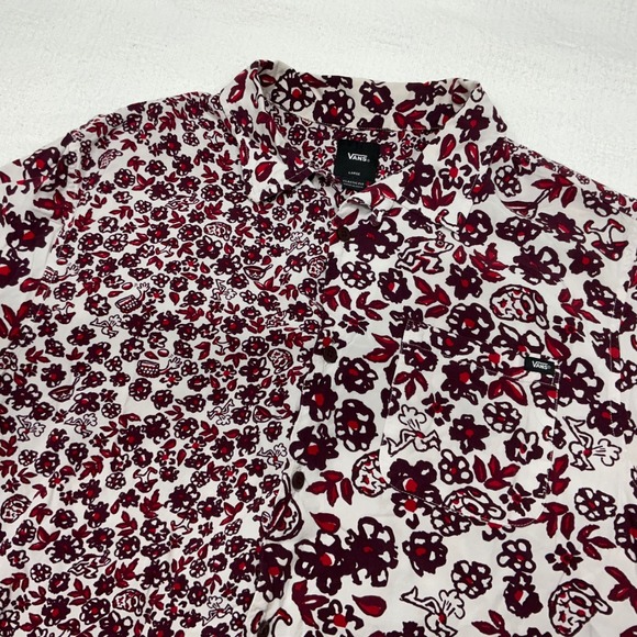 Vans Mens Short Sleeve Button Up Shirt Classic‎ Fit All Over Floral Print Large - Picture 3 of 8